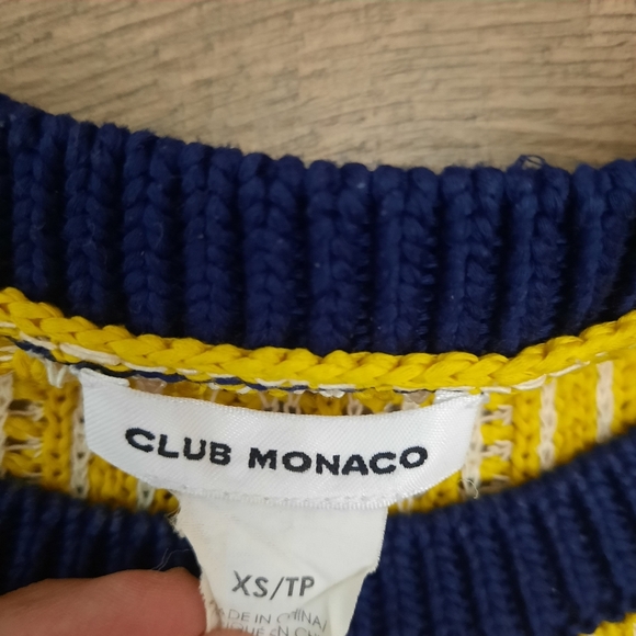 Club Monaco Color block Striped Knit Sweater Rainbow 90s - Picture 6 of 9